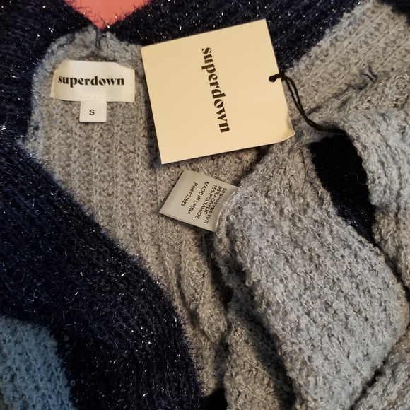 Nwt Superdown Lana Wrap Sweater Blue 